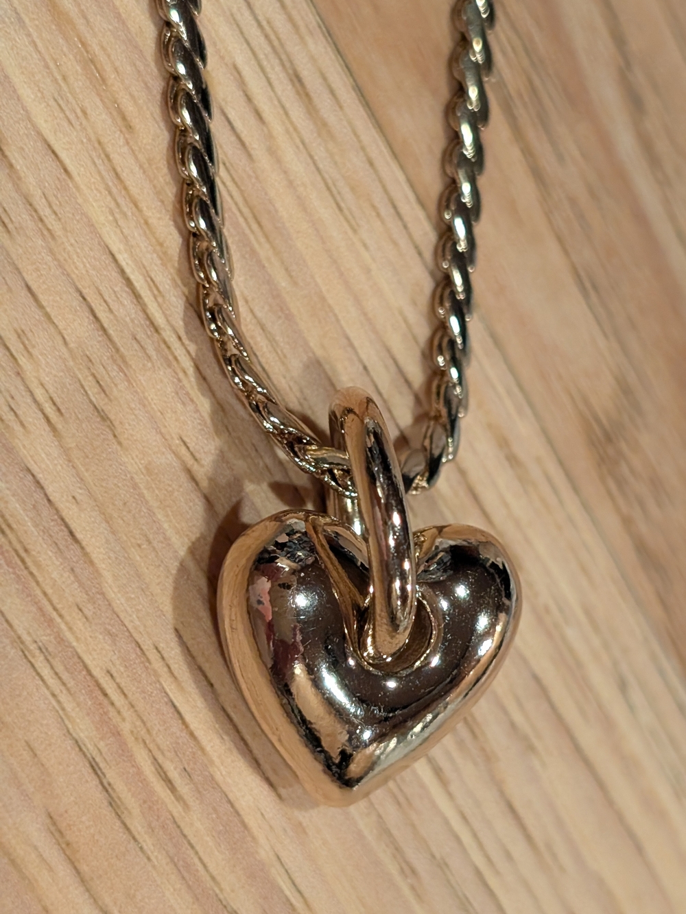 J. Crew Shiny Gold Heart Pendant Necklace